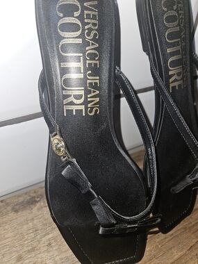 Versace Jeans Collection Black Slingback Sandals